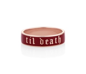 yellow & dark red Til Death Dainty <b>silver</b> Band <b>Ring</b> Hot Selling Trending <b>Stacking</b> Anniversary Gift Band <b>Ring</b> Promise Band <b>Ring</b> - Product Image 3