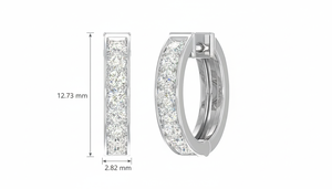 Pendientes de Aro Huggie de Oro de 14K y Diamantes Naturales para Mujer, Aros Delicados con Engaste de Canal - Product Image 2