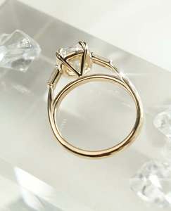 Custom 925 Silver Solid 10k 14k 18k Gold <b>Moissanite</b> <b>Rings</b> for Women Pear Cut Bezel Set Engagement Wedding <b>Rings</b> Trendy Style - Product Image 5