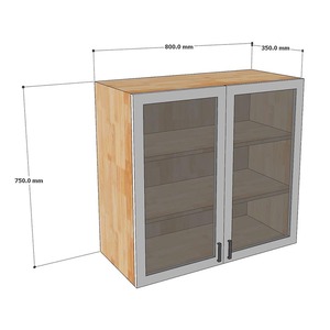 Módulo de Gabinete Superior de Cocina TBT017 de 80 cm con 2 Puertas de Vidrio - Product Image 3
