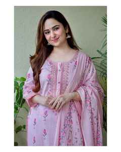 Trajes Salwar Kameez para Mujer, Diseño 2023, Ropa de Invierno, Estilo Indio Pakistaní, Marina, Algodón, Seda, Alta Calidad, Lavable, Personalizable - Product Image 4