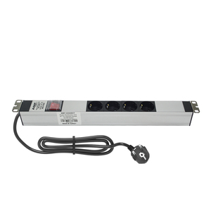 1U <span class=keywords><strong>4</strong></span> cách Đức Schuko PDU với On/Off chuyển đổi, nhôm Rack mount cho máy chủ Rack, F loại cắm (din49441) - Product Image 5