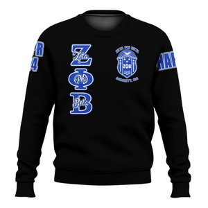 Sudadera Azul con Cuello Redondo de la Hermandad Zeta Phi Beta Griega de 1920, Ropa Bordada para Mujer - Product Image 1