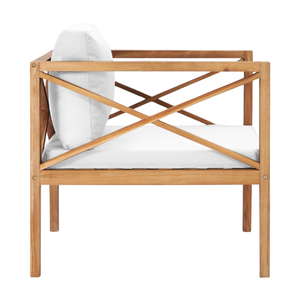 Canapé de jardin en teck, fauteuil de salon de jardin avec coussin, mobilier d'extérieur pour hôtels, parcs, salles à manger, canapés de jardin - Product Image 4