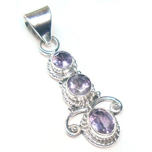 Colgante personalizable unisex de cuarzo ahumado natural y citrino, plata de ley 925 pura, hecho a mano, con tres piedras. - Product Image 5