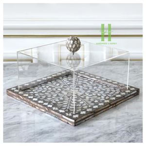 Plateau décoratif MOP de haute qualité Assiettes à vaisselle personnalisées avec une variété de modèles et de tailles Bon prix du Vietnam - Product Image 4