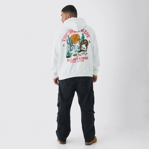 เสื้อฮู้ด DTG มีฮู้ดโอเวอร์ไซส์ทำจากผ้าฝ้าย100% วินเทจซักได้ออกแบบแนวสตรีทแอซิด - Product Image 4