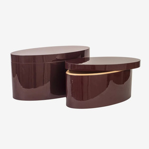 Boîte-cadeau en bois de laque ovale haute brillance de luxe boîte à bijoux personnalisée boîte de rangement de bijoux en laque Mdf du Vietnam - Product Image 3