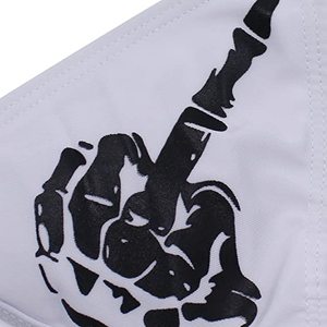 Nouveaux ensembles de bikinis bandeau fantaisie pour femmes, imprimé graphique, lingerie punk gothique, 100% polyester, crop top, string taille haute, logo sur le devant - Product Image 5