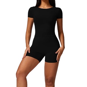 Ropa de gimnasio para mujer, 2 uds., conjunto de Yoga sin costuras, entrenamiento, Fitness, Top corto de manga larga, mallas de cintura alta, traje deportivo - Product Image 2