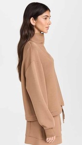 Soft Fleece <b>Ladies</b> <b>Black</b> Pullover <b>Sweatshirt</b> Knitted Crewneck Drop Shoulder Eco Friendly Casual Cotton Streetwear - Product Image 5