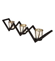 Ensembles de bougeoirs en laiton en métal en forme de V lanternes et ensemble de bougeoirs pour décor de table de dîner de mariage
