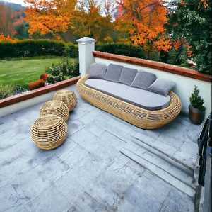 Ensemble de canapés en rotin d'extérieur modulaires de haute qualité Meubles de jardin à bas prix avec pouf pour ensemble de patio de salon - Product Image 3