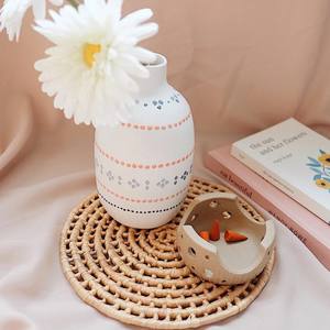 Mantel individual de jacinto de agua tejido redondo de avellana hecho a mano Tienphong 2024, manteles individuales Vintage neutros para Decoración de mesa - Product Image 5