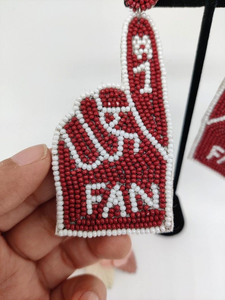 Meilleures ventes en Inde, boucles d'oreilles brodées de perles de graines, faites à la main, en coton et lin, légères, forme ovale, entièrement personnalisables - Product Image 2