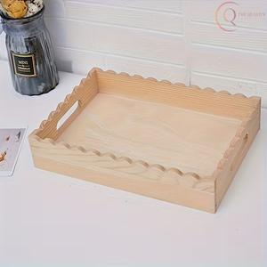 Plateau de service élégant en bois naturel, fabriqué en bois massif, idéal pour la cuisine, la table à manger, les hôtels et les services de luxe - Product Image 4