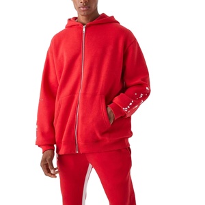 Custom Logo tracksuit French Terry Hoodie Set Men's <b>Blank</b> Heavy <b>Weight</b> Thick Fleece Cotton Oversized Tracksuits for Unisex - Product Image 2