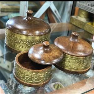 Ensemble de 3 bols à Fruits et à noix pour fête de mariage à la maison, décoration de couleur naturelle, plat à salade en bois moderne et bol à plateau - Product Image 4