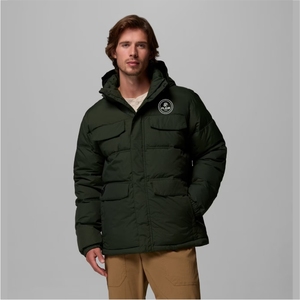 Veste matelassée en denim de haute qualité pour homme, style vintage, col à capuche, logo brodé sur le devant, motif uni, fermeture éclair d'hiver - Product Image 4