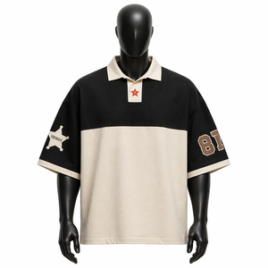 Camiseta polo al por mayor 100% algodón, personalizada con bordado e impresión, de algodón y poliéster transpirable, con cuello vuelto para hombre - Product Image 1
