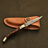 Couteaux pliants durables à prix abordable, de haute qualité, avec lame en bois, acier inoxydable ou acier Damas, ouverture coulissante, pour bricolage et OEM