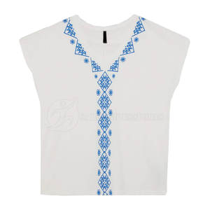 T-shirt à séchage rapide de couleur unie pour femmes dernière conception avec impression bouffante pour vêtements de plein air d'été - Product Image 1