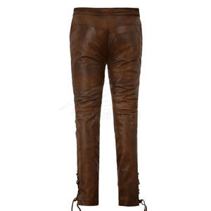 Pantalon en cuir léger pour homme sur mesure, respirant, style décontracté unique, style sport, taille haute ou basse, tissu en toile, coupe droite - Product Image 3