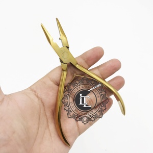 Top vente professionnel en acier inoxydable or Plasma revêtement Durable outils d'extension de cheveux testé à la main étiquette personnalisée commerciale - Product Image 1