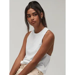 Camiseta sin mangas corta con espalda cruzada, merchandising personalizado - Product Image 5