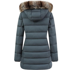 Chaqueta Acolchada Larga para Mujer, Transpirable, Elegante, Ultra Cálida, con Capucha, Relleno de Poliéster, Forro Desmontable para el Frío Invierno - Product Image 4