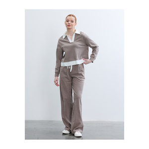 Blusa de punto con ribete de algodón para mujer, cómoda y elegante - Product Image 6