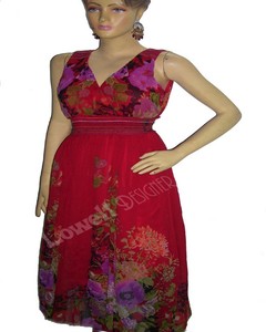 100% coton mousseline de soie au genou fait à la main A-ligne motif floral écologique tenue décontractée pour le printemps naturel respirant support OEM - Product Image 2