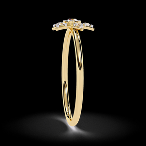 Anillo de Diamantes Naturales en Oro Amarillo de 14K de Primera Calidad, Diseño en Forma de Estrella, Joyería Delicada para Parejas, Regalo Elegante - Product Image 5