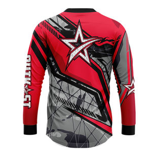 Maillot de course de motocross en polyester 100% personnalisé Chemise MX respirante à séchage rapide Caractéristiques coupe-vent Techniques imprimées OEM disponible - Product Image 2