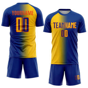 ชุดเสื้อฟุตบอลผ้าโพลีเอสเตอร์แบบ100% แห้งเร็วและระบายอากาศได้ดีชุดเสื้อฟุตบอลแขนสั้นด้านหน้า - Product Image 4