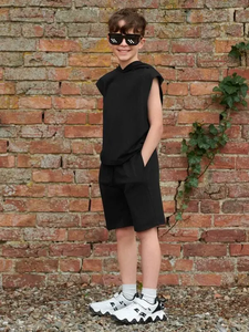 Ensemble de survêtement décontracté à manches longues pour enfants, ensemble deux pièces en coton doux, jogging d'hiver, couleur marron - Product Image 6