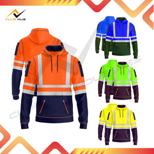 Sweat-shirt à capuche haute visibilité pour homme, durable, respirant, réfléchissant, imprimé, personnalisable, pour le travail en extérieur et la sécurité hivernale - Product Image 2