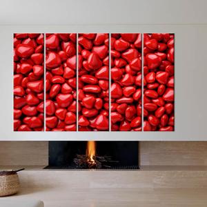 งานศิลปะบนผ้าใบพิมพ์ลายสมัยใหม่: โปสเตอร์รูปหัวใจสำหรับตกแต่งห้องรับประทานอาหาร,5P: ห่อหุ้มอย่างดี - Product Image 1