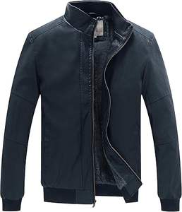 Chaqueta de Cuero Vacuno para Hombre de Alta Calidad, Cuello Alto, Logotipo Frontal, Ecológica, Transpirable, de Secado Rápido, para Invierno - Product Image 1