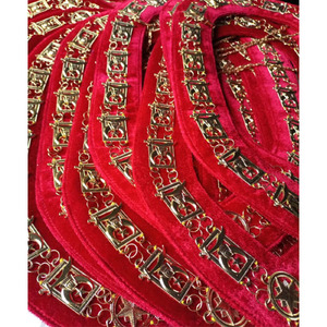 Collar Masónico Shriner de Terciopelo Tricolor en Rojo, Verde y Amarillo con Cadena y Pedrería de Una y Dos Hileras en Todos los Modelos 2026 - Product Image 5