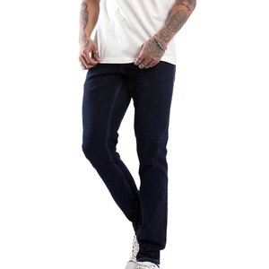 Best Quality 100% Cotton <b>Men's</b> Casual Streetwear Denim <b>Jeans</b> Pant <b>High</b> <b>Waist</b> Regular Fit Straight Cut Printed Pattern Pockets - Product Image 5