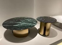 Table d'appoint de haute qualité Zagreb avec plateau en marbre et pieds en métal, mobilier d'hôtel pour salon, entrée, ferme, contemporain, fabriqué au Vietnam