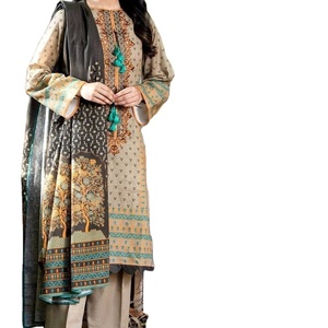 Salwar Kameez pour femmes en coton de qualité supérieure, en mousseline de soie, pour mariage, fête, collection Eid, design tendance, WS INTERNATIONAL - Product Image 1