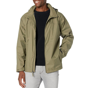 Men's Coated Formal Waterproof Anorak Cycling Rain <b>Jacket</b> Pullover Windbreaker Quarter-Zip Hooded - Product Image 5