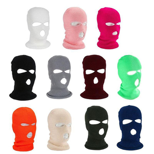 Venta caliente invierno protección contra el frío máscara de montar deportes al aire libre sombrero de punto diseñador cara completa máscara de esquí de tres agujeros - Product Image 2