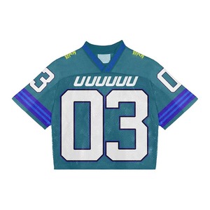 OEM Streetwear estilo de los hombres de estilo americano Vintage de gran tamaño de malla Material de fútbol Jersey Unisex - Product Image 5