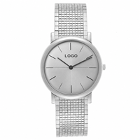 Montre pour femme OEM de haute qualité, design simple, boîtier en acier inoxydable 316L, design blanc, mouvement à quartz japonais, marque personnalisable, 196