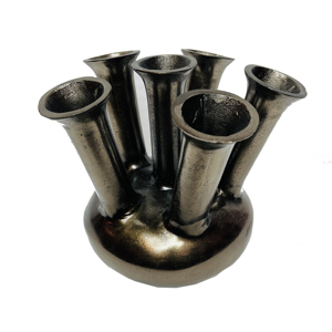 Vases à fleurs en aluminium poli miroir, modernes, écologiques, durables, en forme de corne, 5 supports pour fleurs, vase pot |   Plusieurs pots de fleurs - Product Image 3