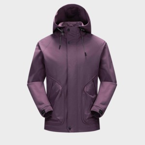 Veste de tempête imperméable coupe-vent d'automne avec coupe-vent de couleur uniforme de classe de sport à col montant - Product Image 5