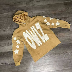 Sudadera con Capucha forrada de satén y forro polar de algodón personalizado de fabricante de ropa logotipo bordado desgastado diseño Original - Product Image 3